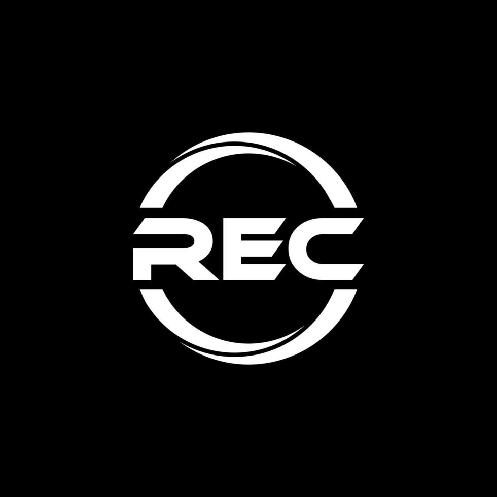 diseño de logotipo de letra rec en la ilustración. logotipo vectorial, diseños de caligrafía para logotipo, afiche, invitación, etc. vector