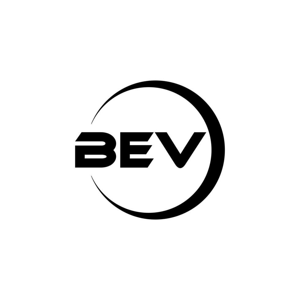 BEV letter logo design in illustration. Vector logo, calligraphy designs for logo, Poster, Invitation, etc.