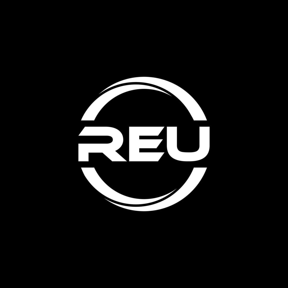 REU letter logo design in illustration. Vector logo, calligraphy designs for logo, Poster, Invitation, etc.