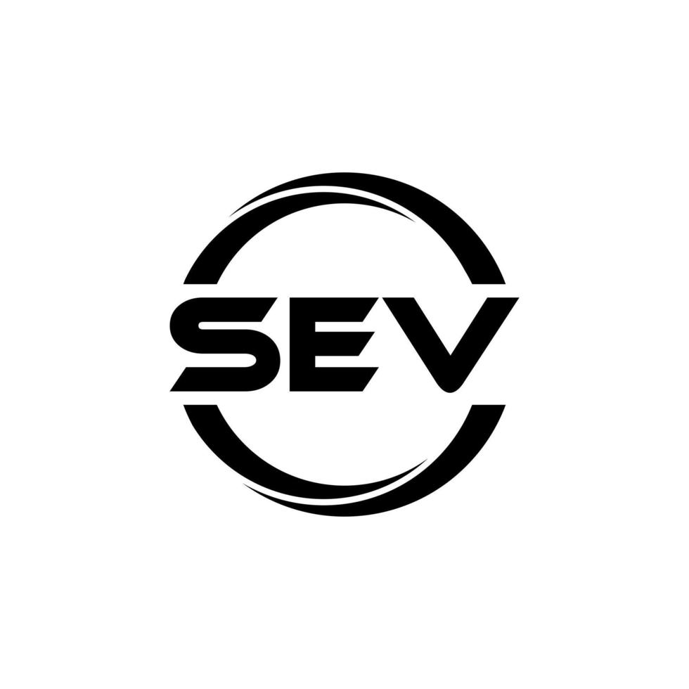 SEV letter logo design in illustration. Vector logo, calligraphy designs for logo, Poster, Invitation, etc.