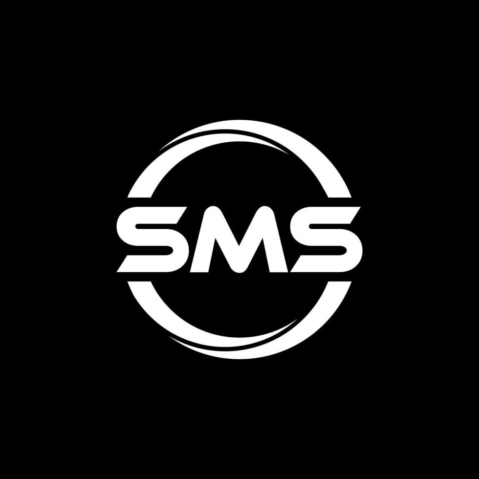 SMS letter logo design in illustration. Vector logo, calligraphy designs for logo, Poster, Invitation, etc.