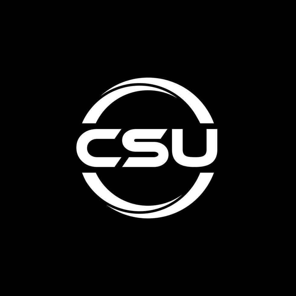 CSU letter logo design in illustration. Vector logo, calligraphy designs for logo, Poster, Invitation, etc.