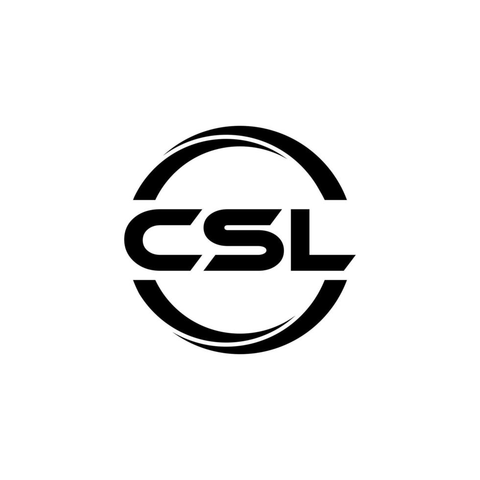 CSL letter logo design in illustration. Vector logo, calligraphy designs for logo, Poster, Invitation, etc.