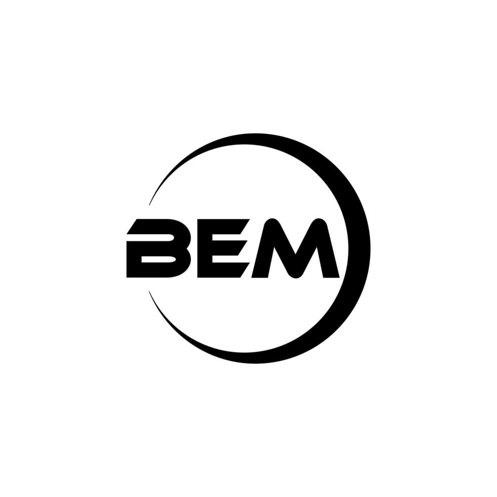 BEM letter logo design in illustration. Vector logo, calligraphy designs for logo, Poster, Invitation, etc.