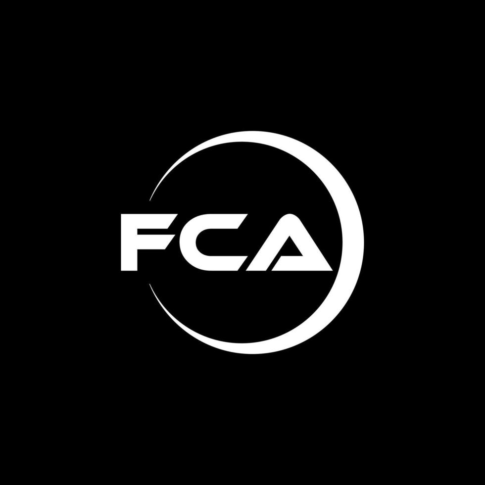 FCA letter logo design in illustration. Vector logo, calligraphy designs for logo, Poster, Invitation, etc.