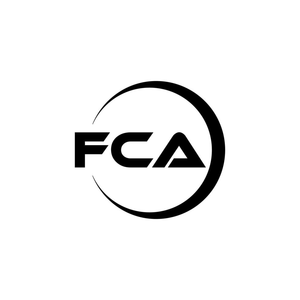 FCA letter logo design in illustration. Vector logo, calligraphy designs for logo, Poster, Invitation, etc.