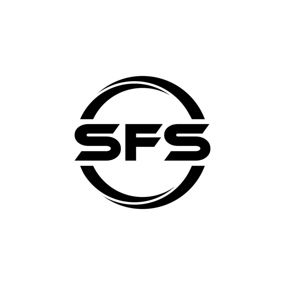 SFS letter logo design in illustration. Vector logo, calligraphy designs for logo, Poster, Invitation, etc.