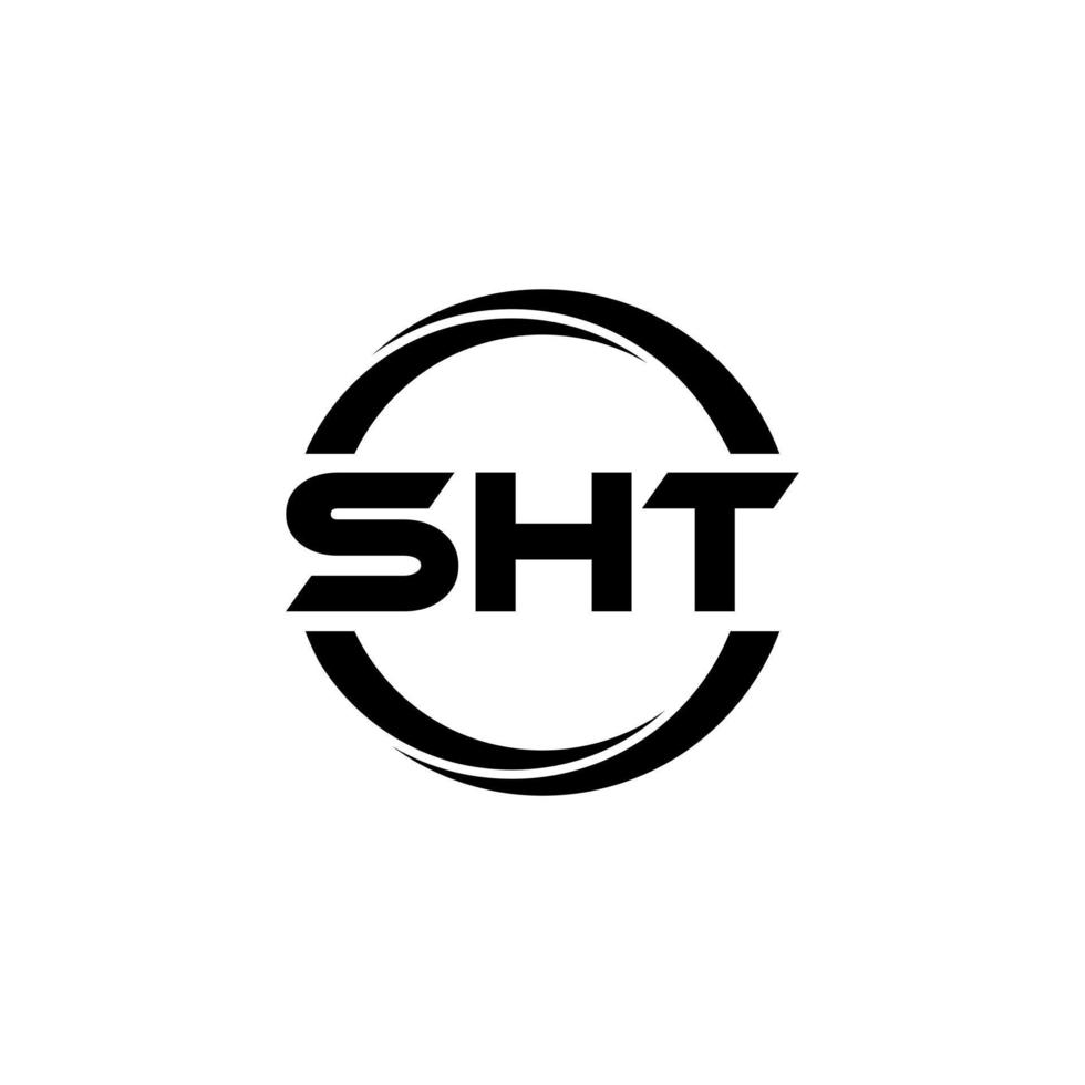 SHT letter logo design in illustration. Vector logo, calligraphy designs for logo, Poster, Invitation, etc.