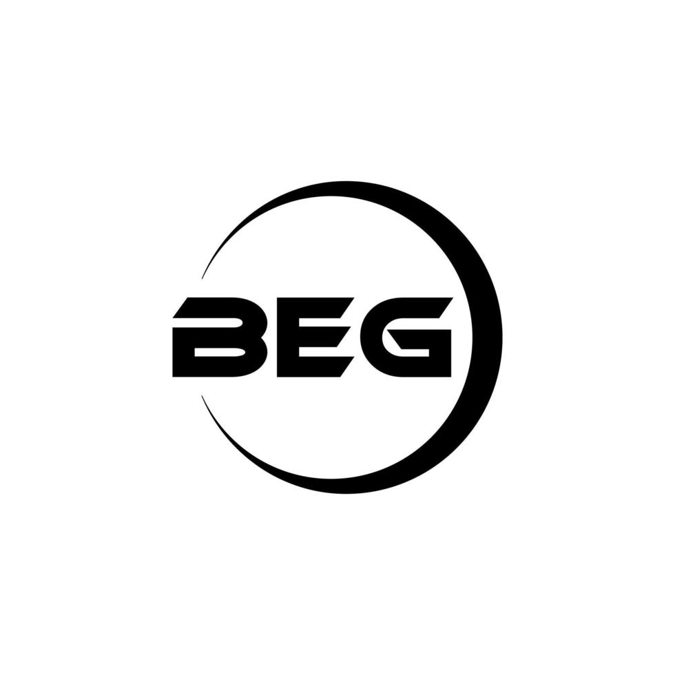 BEG letter logo design in illustration. Vector logo, calligraphy designs for logo, Poster, Invitation, etc.