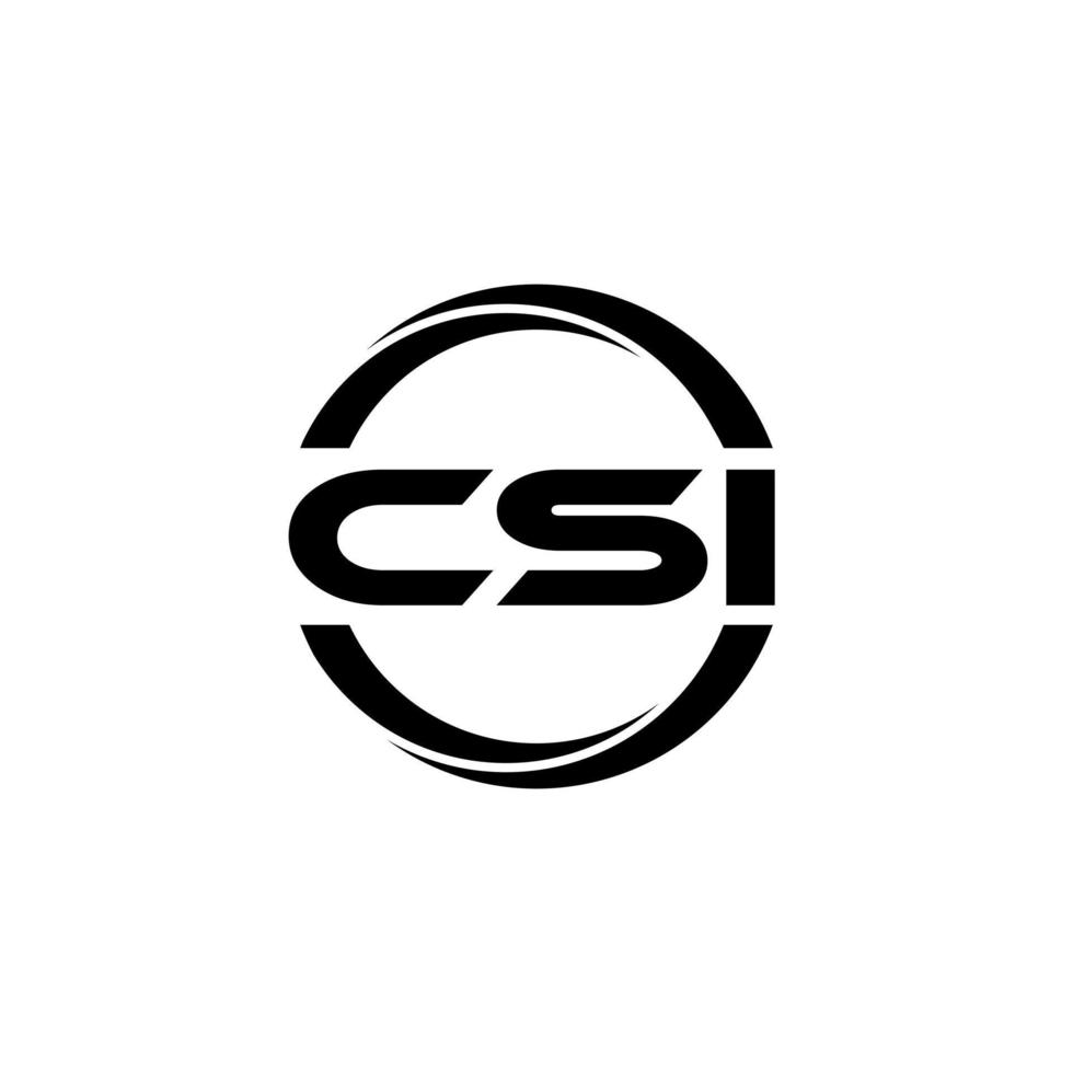 CSI letter logo design in illustration. Vector logo, calligraphy designs for logo, Poster, Invitation, etc.