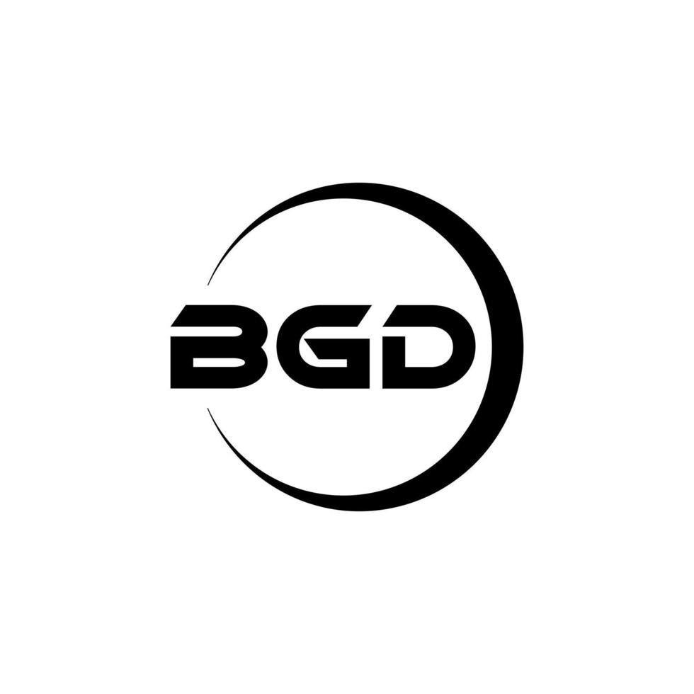 BGD letter logo design in illustration. Vector logo, calligraphy designs for logo, Poster, Invitation, etc.