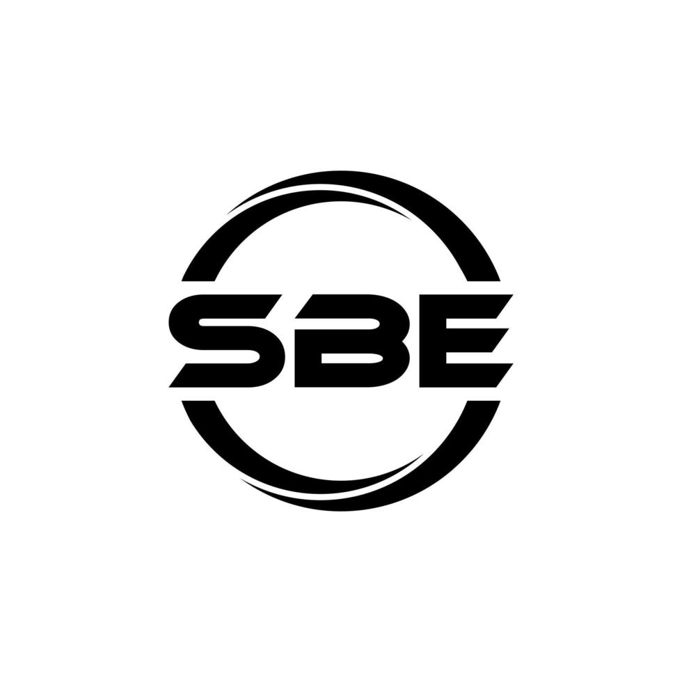 SBE letter logo design in illustration. Vector logo, calligraphy designs for logo, Poster, Invitation, etc.