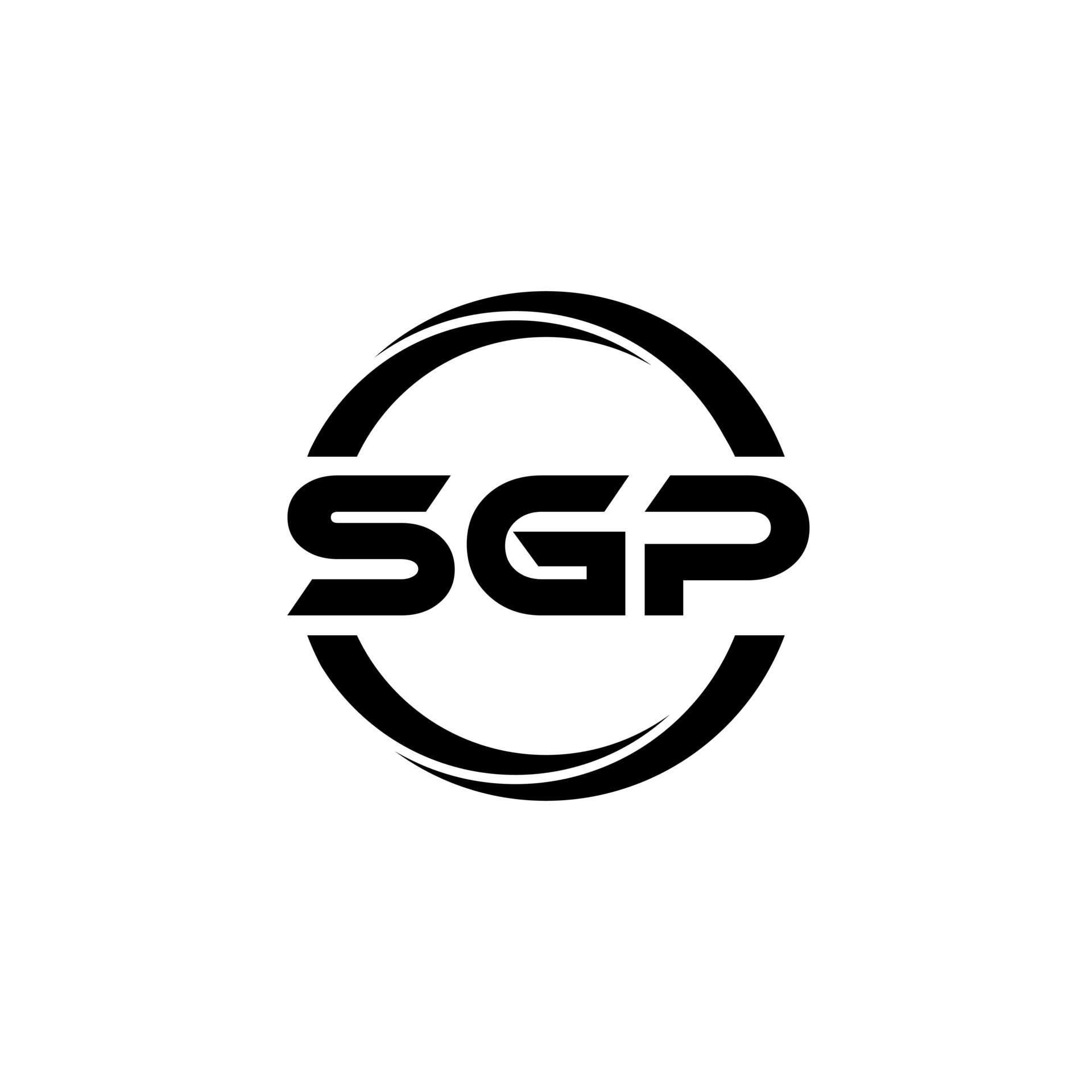 SGP letter logo design in illustration. Vector logo, calligraphy