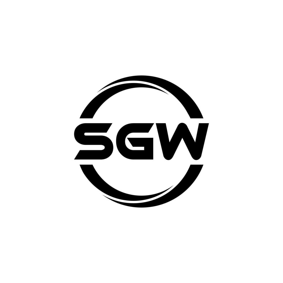 SGW letter logo design in illustration. Vector logo, calligraphy designs for logo, Poster, Invitation, etc.