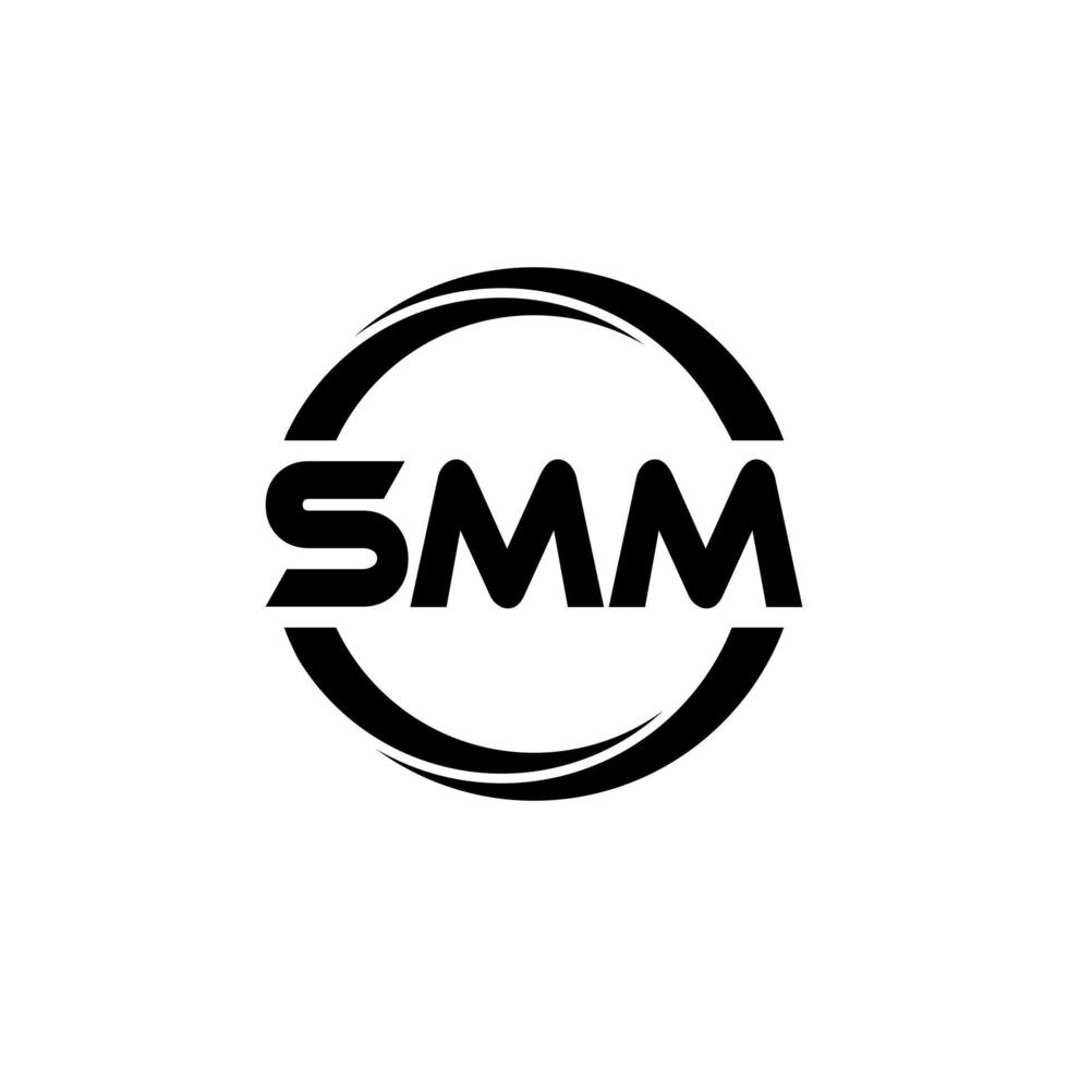 SMM letter logo design in illustration. Vector logo, calligraphy designs for logo, Poster, Invitation, etc.