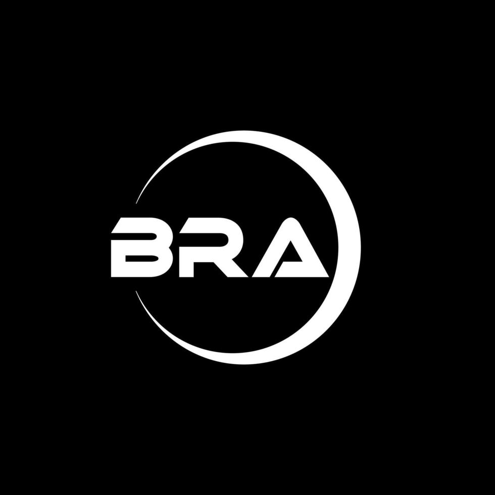 BRA letter logo design in illustration. Vector logo, calligraphy designs for logo, Poster, Invitation, etc.