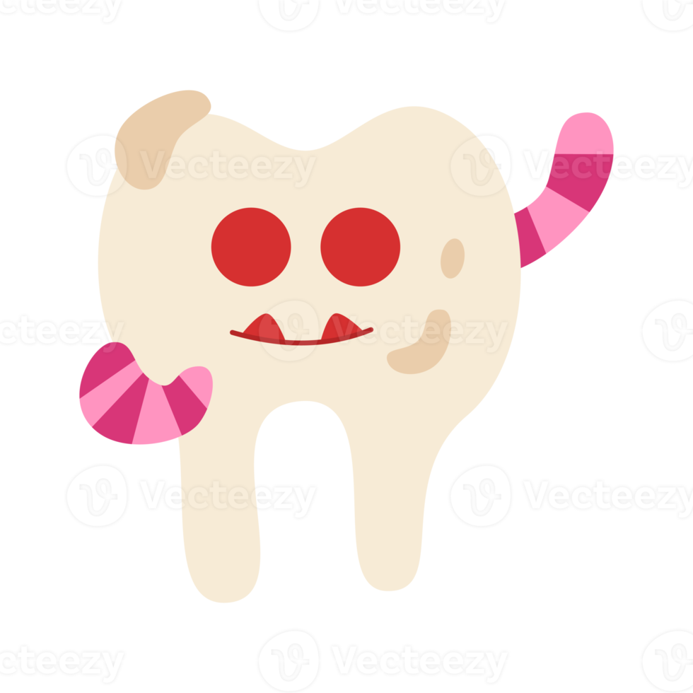 dental monster with worm png
