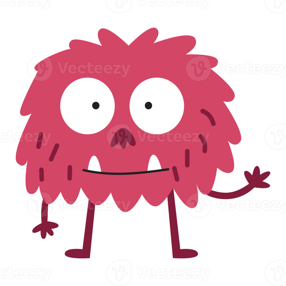 smile cute red monster png