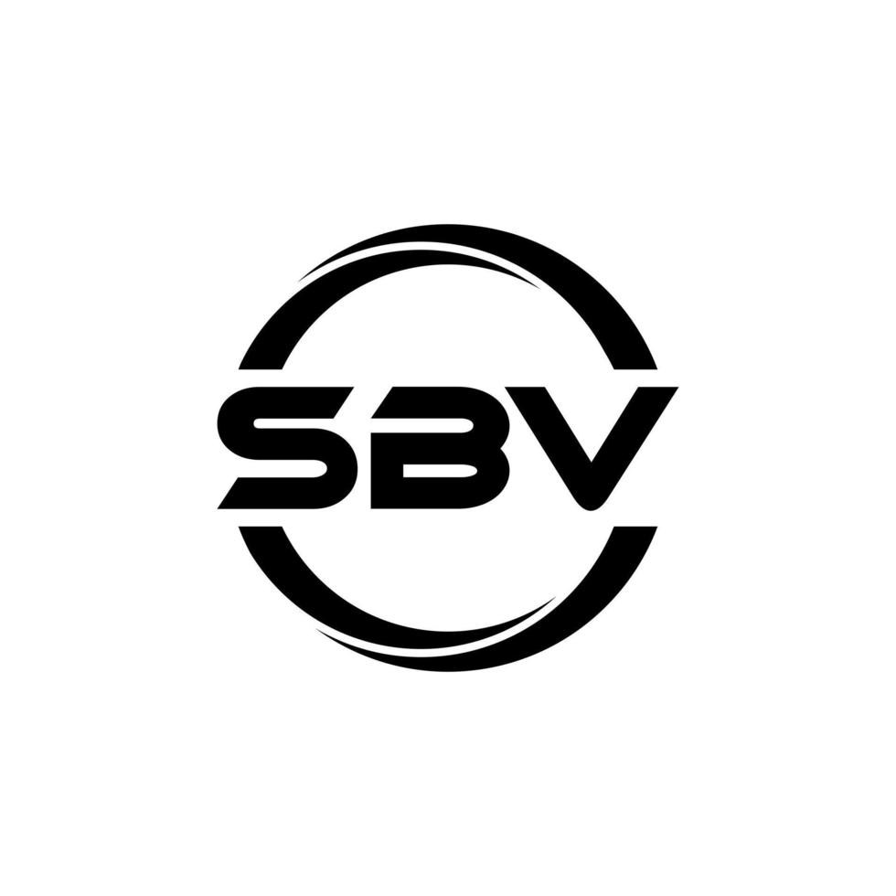 SBV letter logo design in illustration. Vector logo, calligraphy designs for logo, Poster, Invitation, etc.