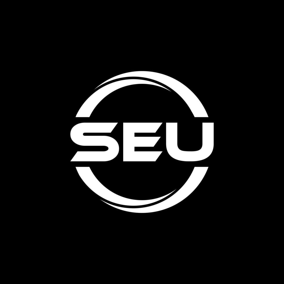 SEU letter logo design in illustration. Vector logo, calligraphy designs for logo, Poster, Invitation, etc.