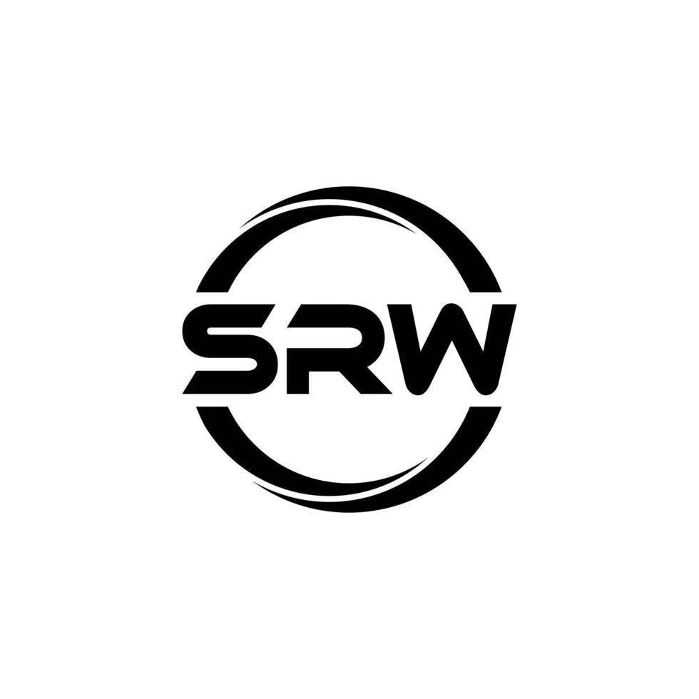 SRW letter logo design in illustration. Vector logo, calligraphy designs for logo, Poster, Invitation, etc.