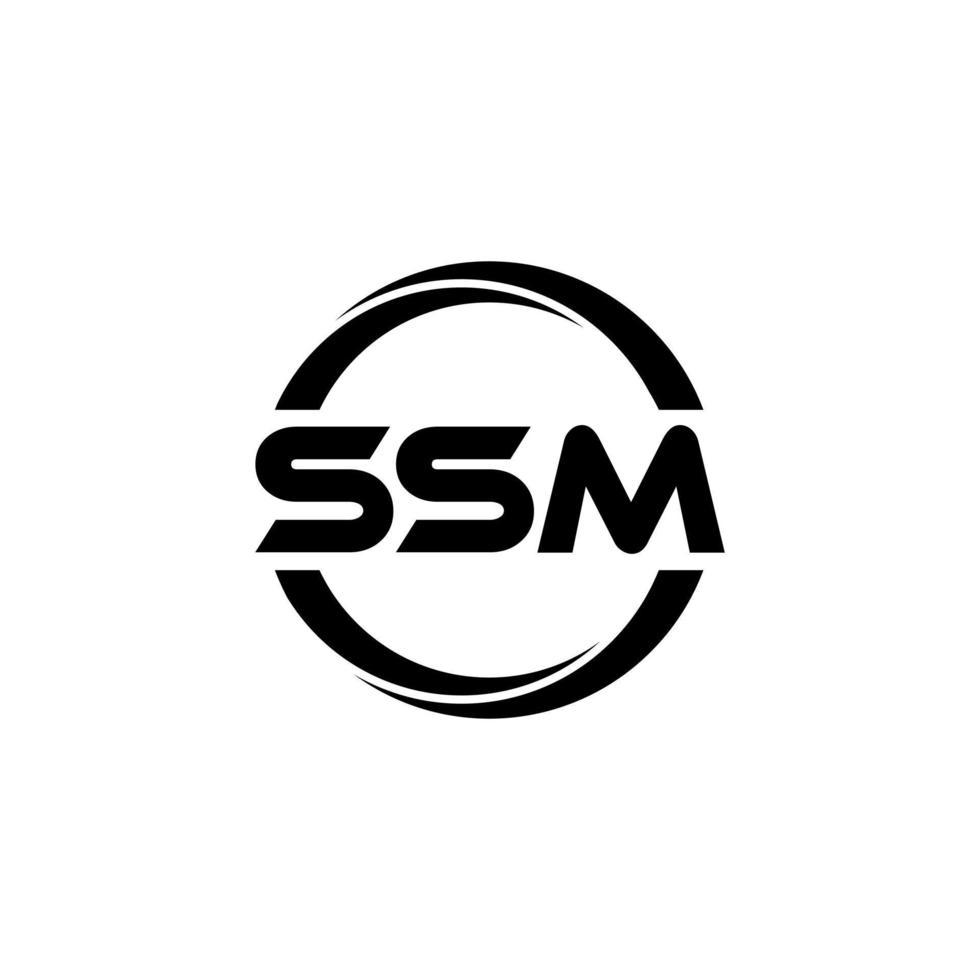 SSM letter logo design in illustration. Vector logo, calligraphy