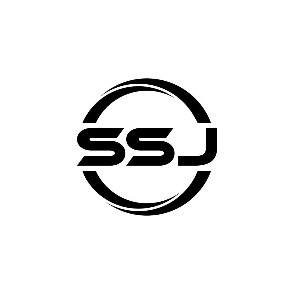 SSJ letter logo design in illustration. Vector logo, calligraphy designs for logo, Poster, Invitation, etc.