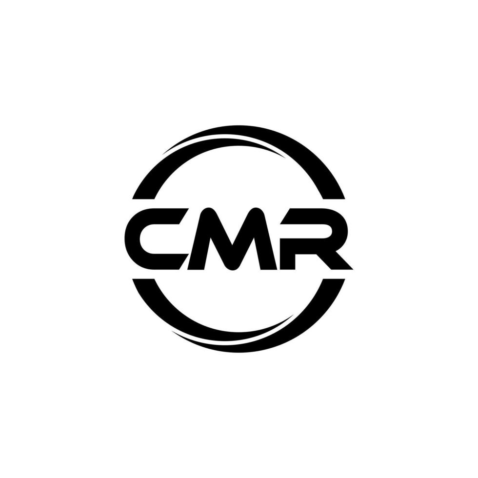 CMR letter logo design in illustration. Vector logo, calligraphy designs for logo, Poster, Invitation, etc.