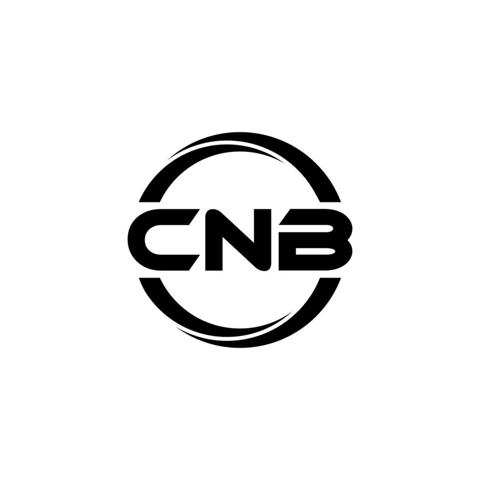 CNB letter logo design in illustration. Vector logo, calligraphy designs for logo, Poster, Invitation, etc.