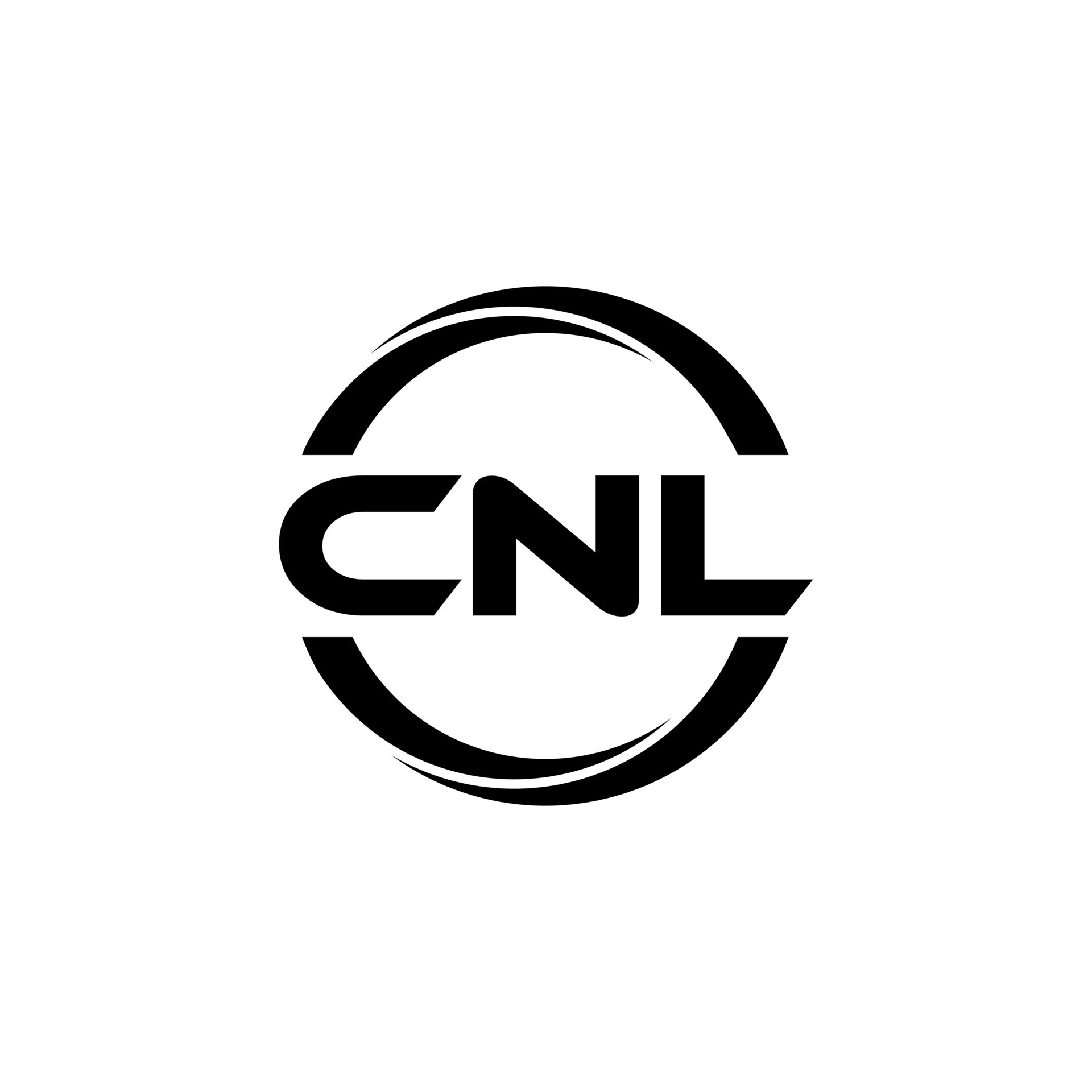 diseño del logotipo de la letra cnl en la ilustración logotipo diseño del logotipo de la letra cnl en la ilustración logotipo