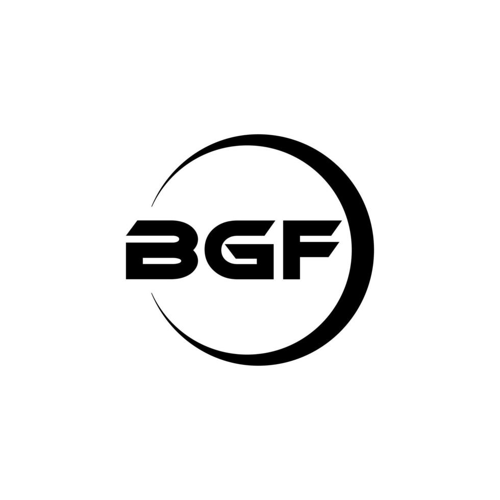 BGF letter logo design in illustration. Vector logo, calligraphy designs for logo, Poster, Invitation, etc.
