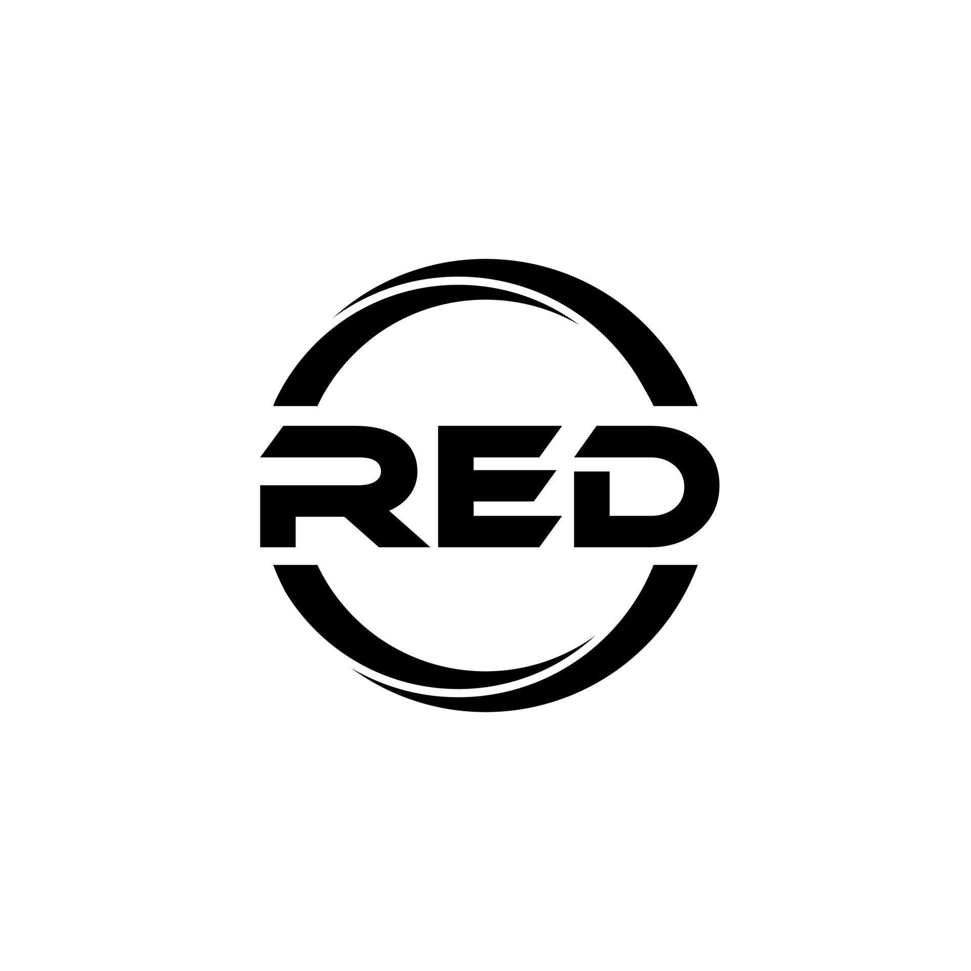 RED letter logo design in illustration. Vector logo, calligraphy