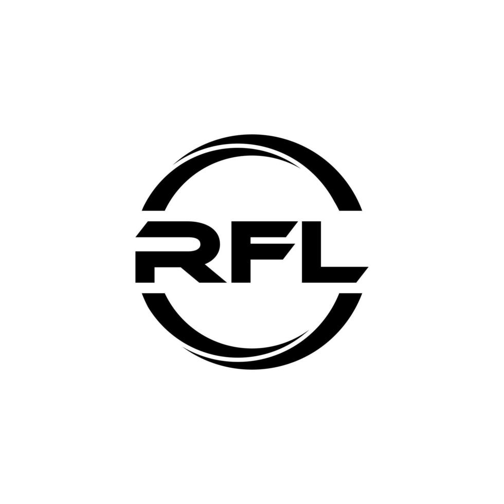 RFL letter logo design in illustration. Vector logo, calligraphy designs for logo, Poster, Invitation, etc.