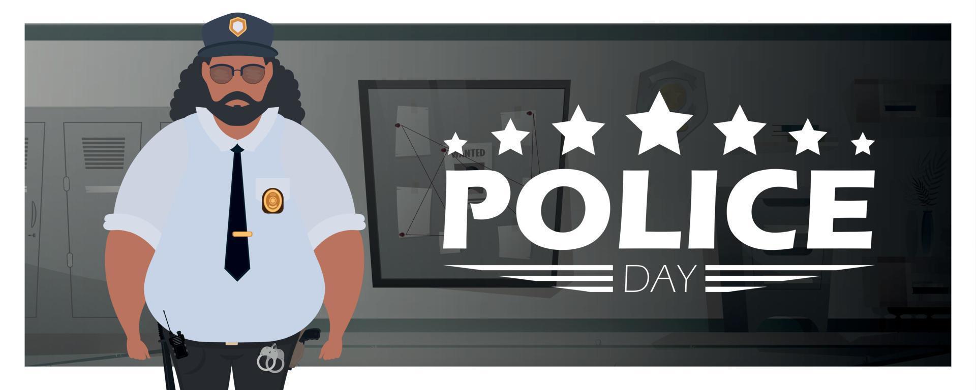 Poster Police Day Defender's Day. Vector