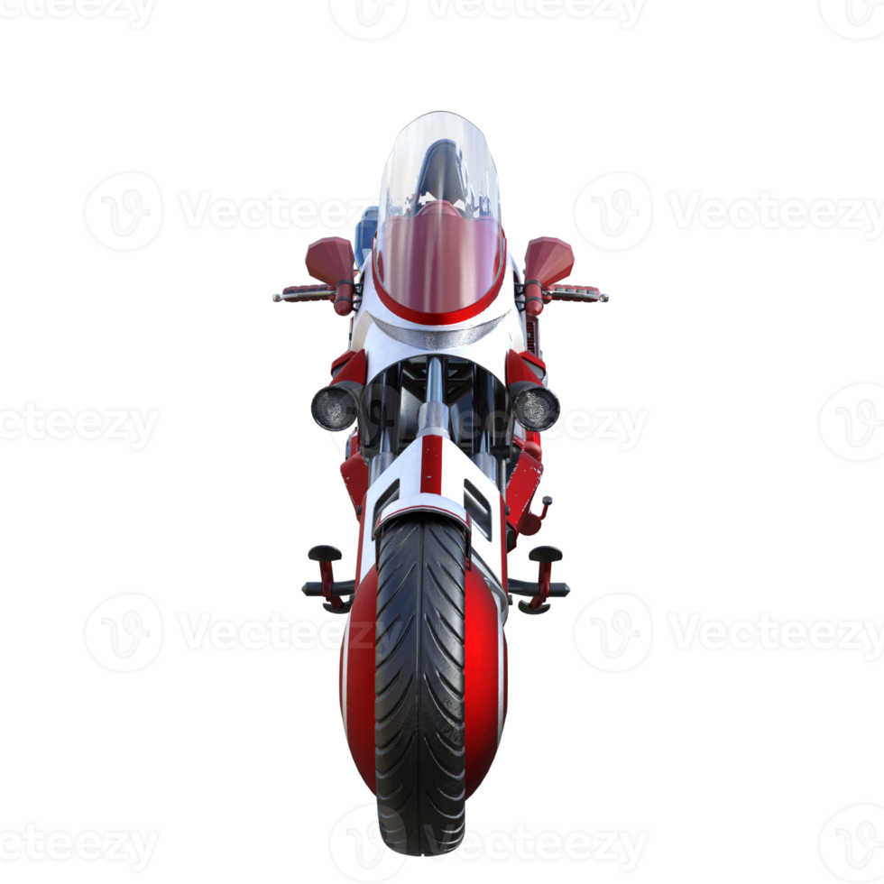 renderização 3d isolada moderna de motocicleta personalizada png