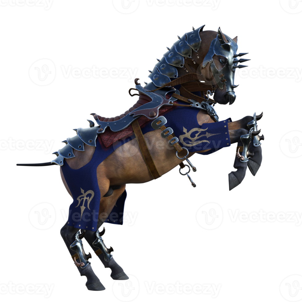 ridder paard geïsoleerd 3d geven png