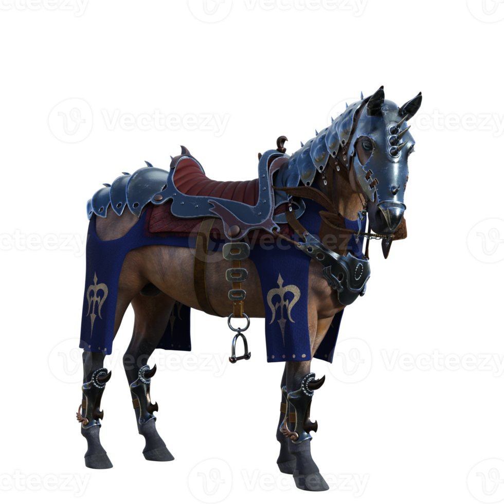 cavaliere cavallo isolato 3d rendere png