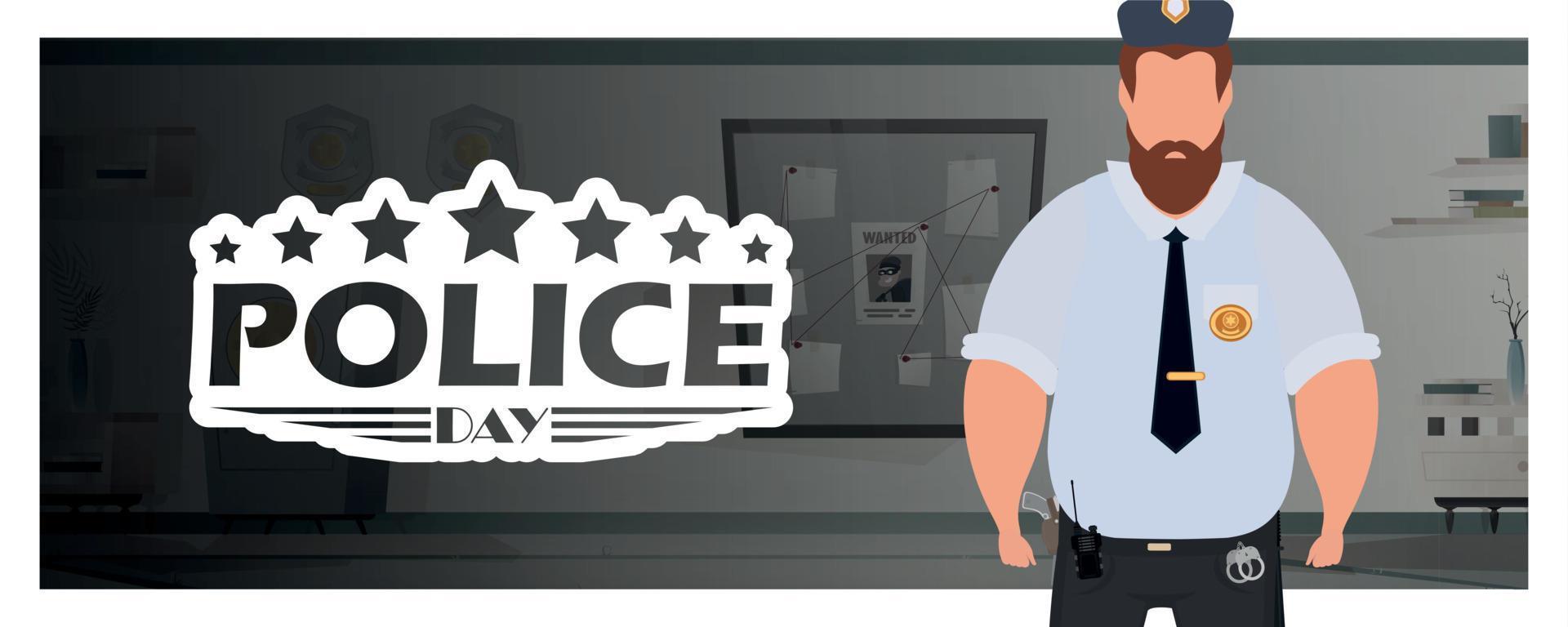 cartel día de la policía día del defensor. ilustración vectorial vector