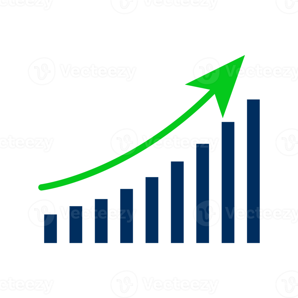 crescente riserve icona. in crescita grafico. bar grafico. png