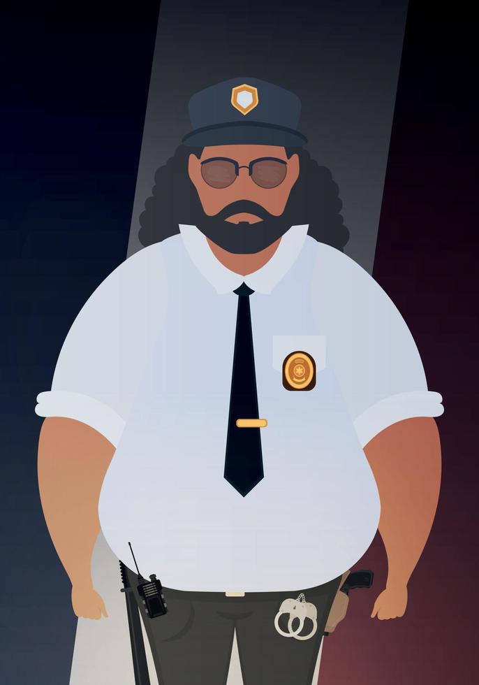 Police officer in uniform. Vector illustration.