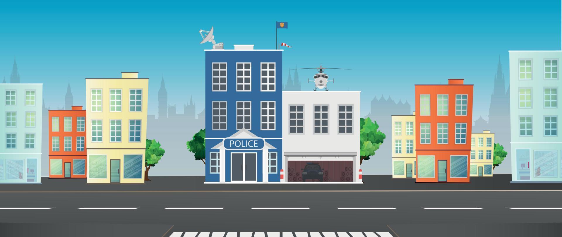 A vector illustration of Police Station