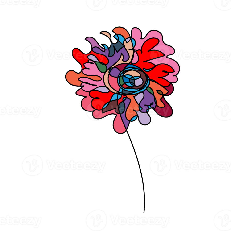 Hand drawn abstract doodle flowers 19045515 PNG