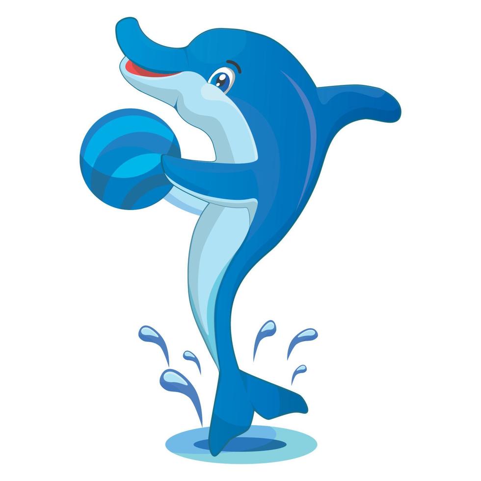 Dolphin with Ball Vector