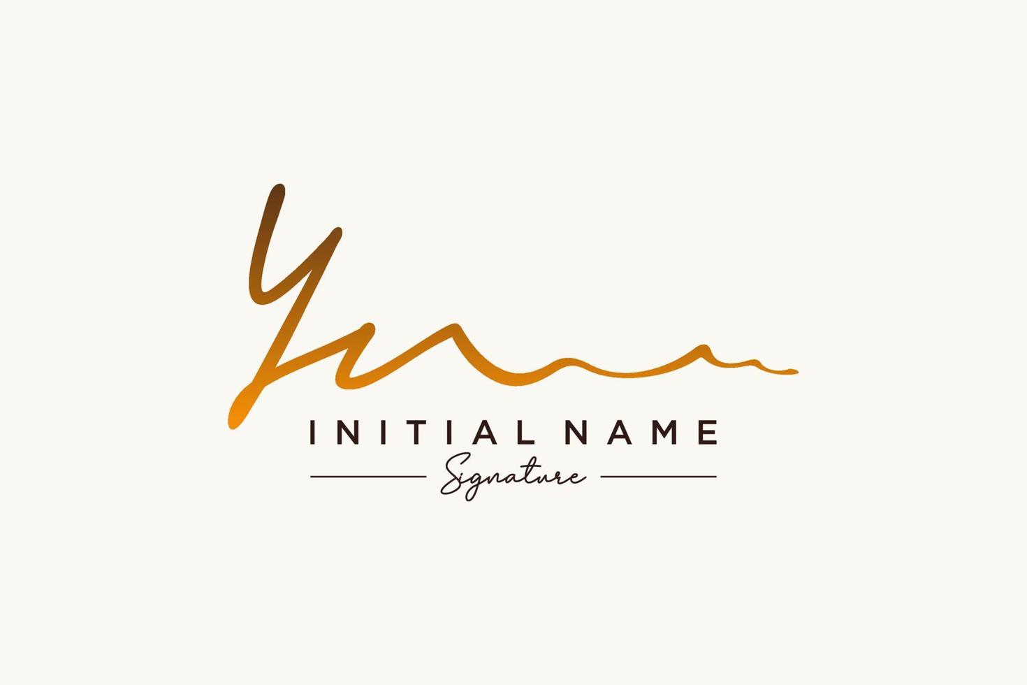 Initial YN signature logo template vector. Hand drawn Calligraphy lettering Vector illustration.