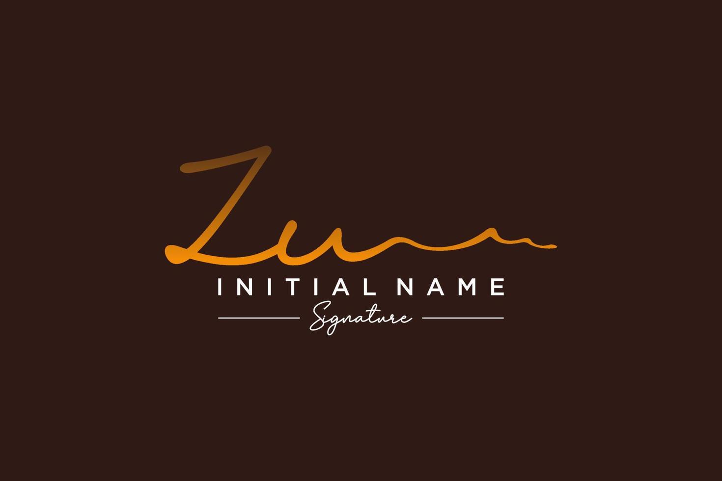 Initial ZU signature logo template vector. Hand drawn Calligraphy lettering Vector illustration.