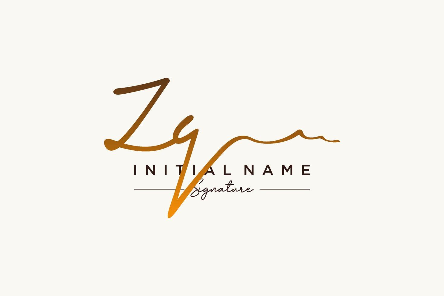 Initial ZQ signature logo template vector. Hand drawn Calligraphy lettering Vector illustration.