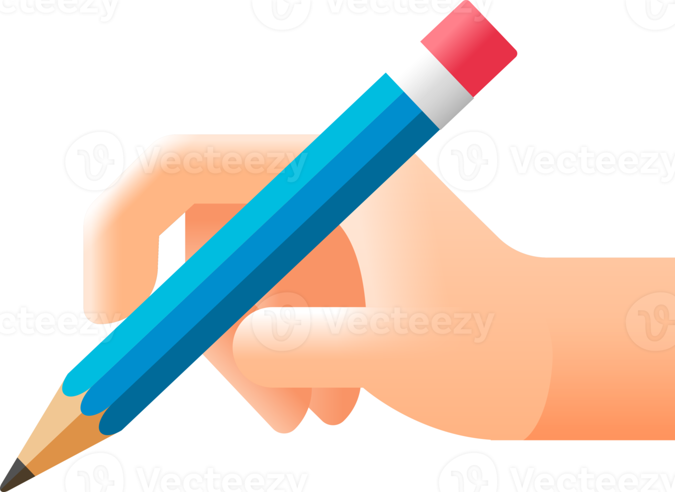 Hands holding pencil png