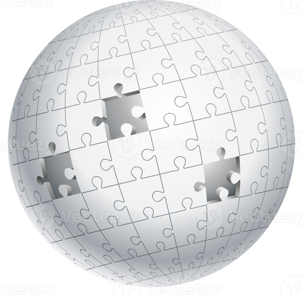 Jigsaw puzzle globe sphere png
