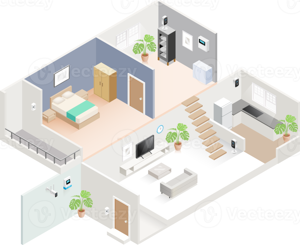 Interior isometric illustrations png