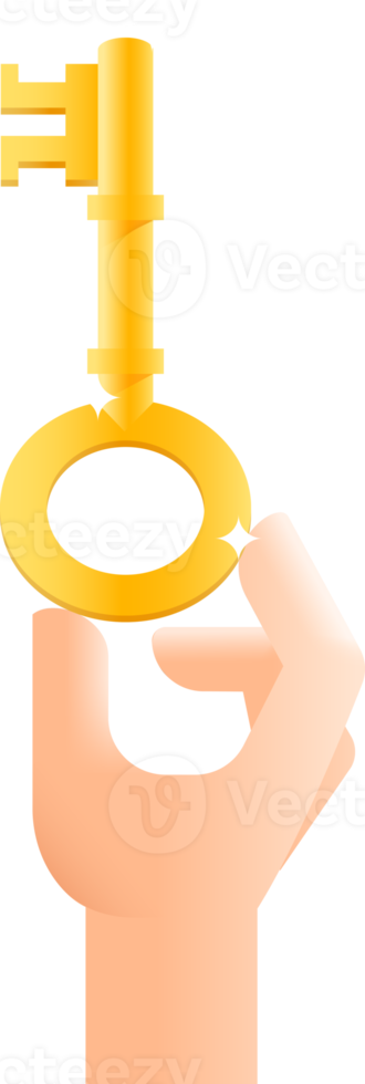 handen Holding goud sleutel png